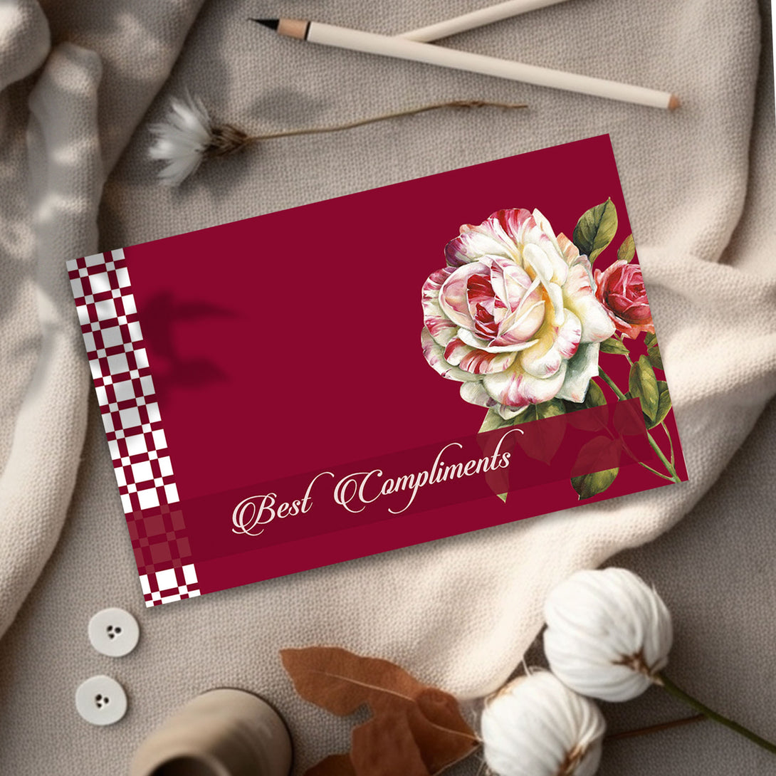 Maroon Floral Tag