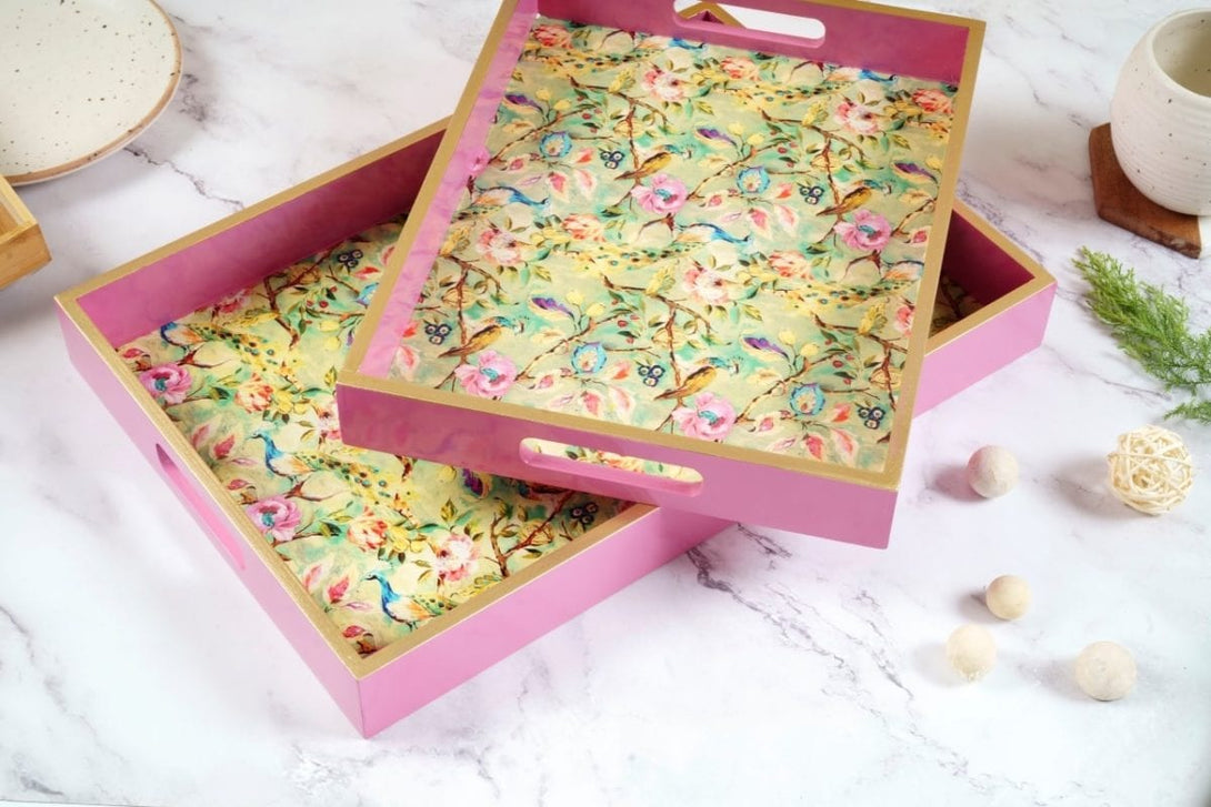 Whimsical Flower Tray Set