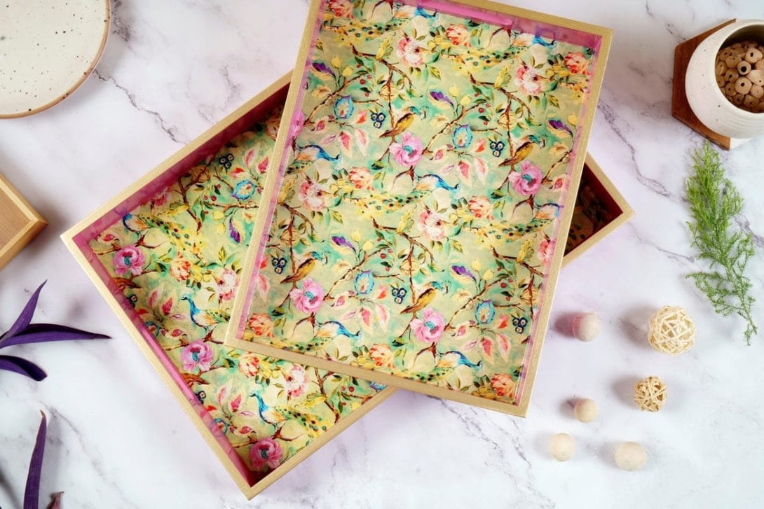 Whimsical Flower Tray Set